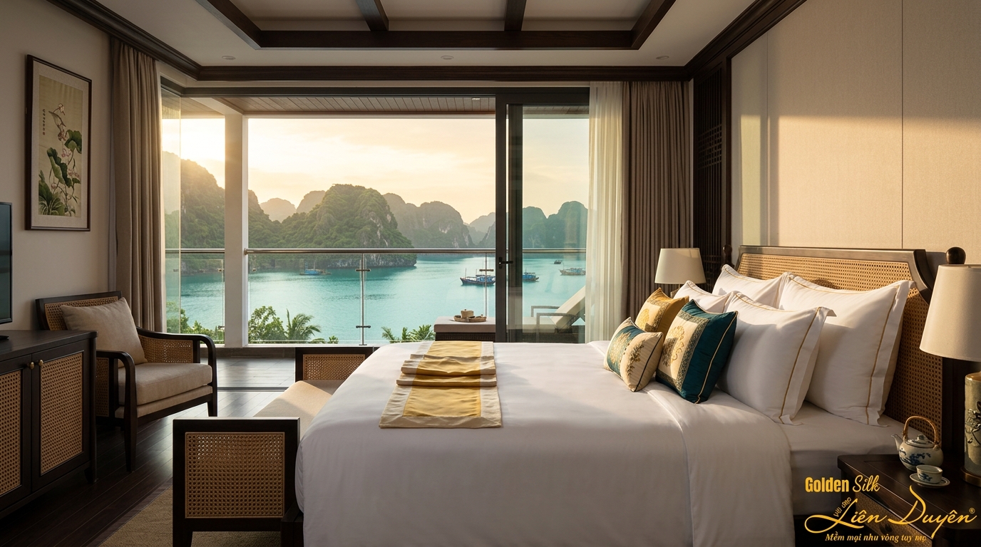 khăn hồ bơi trong không gian resort cao cấp