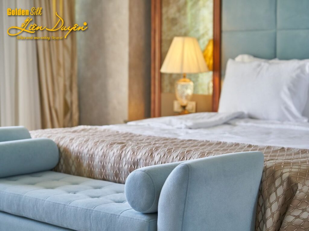Tiêu chuẩn chăn ga gối đệm khách sạn 4 sao - bộ chăn ga cotton GoldenSilk