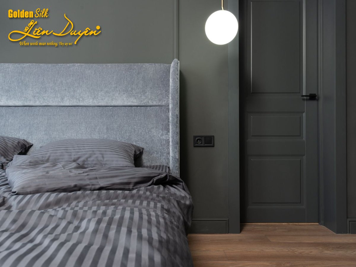 Bộ Chăn Ga Gối Khách Sạn T250 Kẻ Sọc - GoldenSilk - ảnh 3